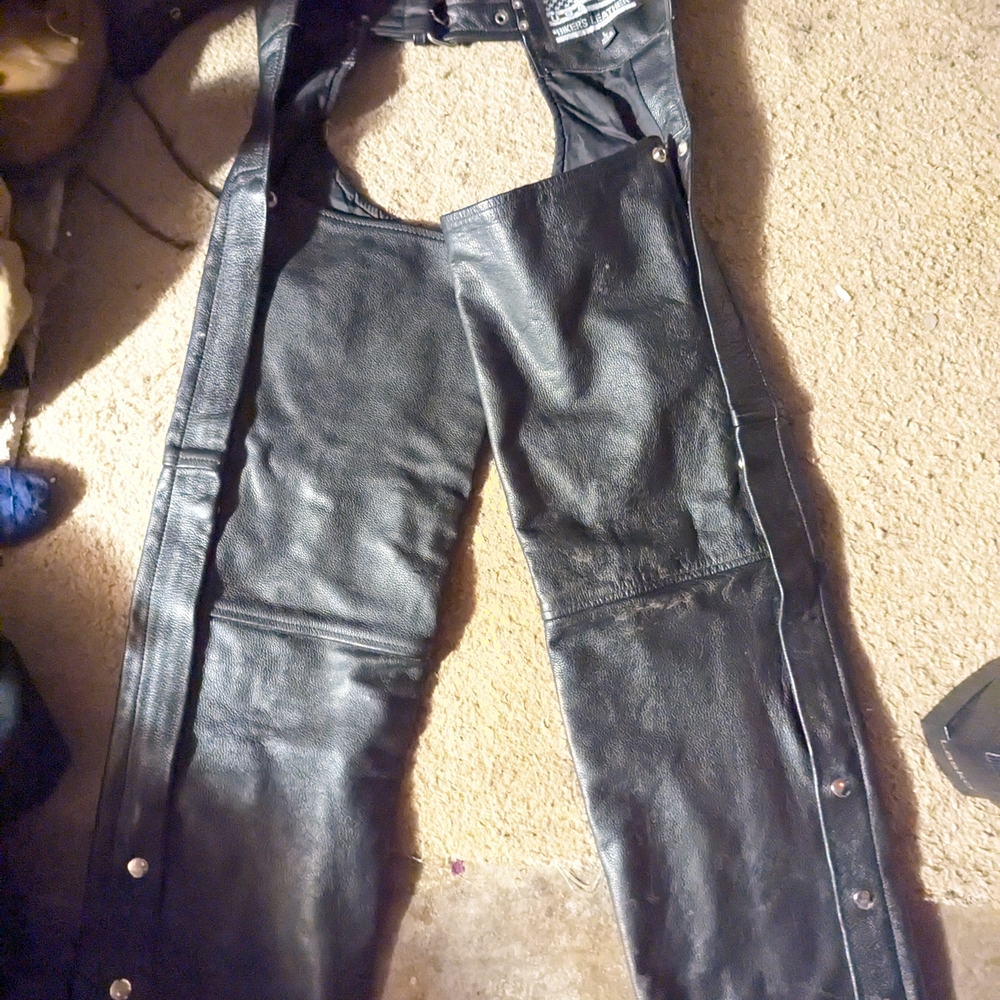 Black Boot Cut Leather Pants with Seam Detail